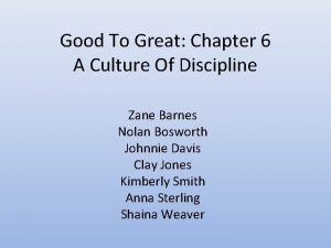 Chapter 6 good to great