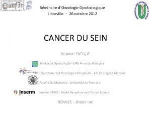 Sminaire dOncologie Gyncologique Libreville 26 octobre 2012 CANCER