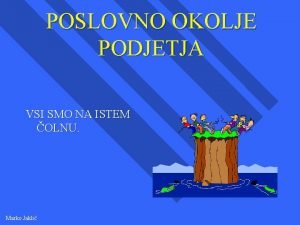 POSLOVNO OKOLJE PODJETJA VSI SMO NA ISTEM OLNU