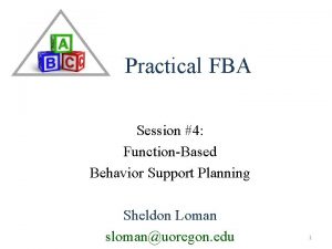 Practical FBA Session 4 FunctionBased Behavior Support Planning