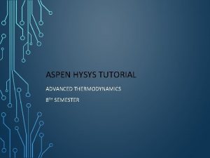 Aspen hysys tutorial