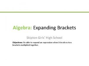 Expanding squared brackets Expanding squared brackets