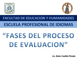 FACULTAD DE EDUCACION Y HUMANIDADES ESCUELA PROFESIONAL DE