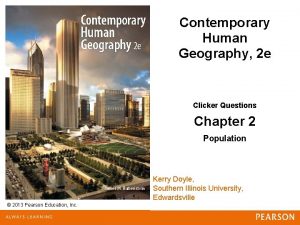 Contemporary Human Geography 2 e Clicker Questions Chapter