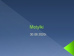 Motylki 30 06 2020 r Szybki czy wolny