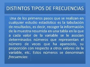 Tipos de frecuencias