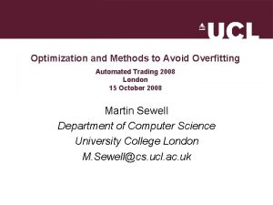 Optimization and Methods to Avoid Overfitting Automated Trading