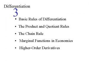 Basic differentiation rules