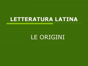 Cronologia letteratura latina