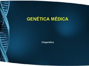 GENTICA MDICA Citogentica Citogentica Caritipo Humano Mtodos estudo