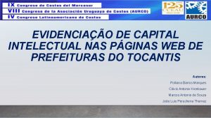 EVIDENCIAO DE CAPITAL INTELECTUAL NAS PGINAS WEB DE