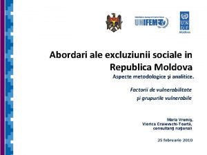 Abordari ale excluziunii sociale in Republica Moldova Aspecte