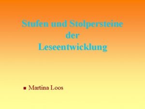 Leseentwicklung stufen