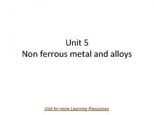 5 non ferrous metals