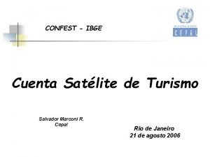 CONFEST IBGE Cuenta Satlite de Turismo Salvador Marconi