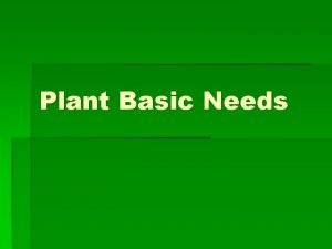 Basic need of plant