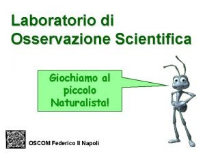 Laboratorio di Osservazione Scientifica Giochiamo al piccolo Naturalista