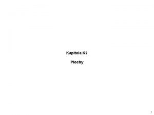 Kapitola K 2 Plochy 1 Plocha je mnoina