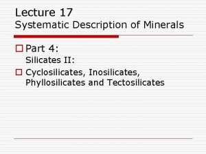 Double chain silicate