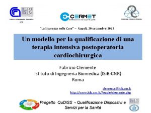 La Sicurezza nelle Cure Napoli 20 settembre 2012