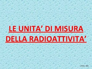 Curie unità di misura