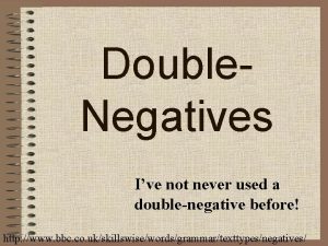 Double negatives worksheet