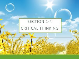 Critical thinking examples