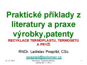 Praktick pklady z literatury a praxe vrobky patenty