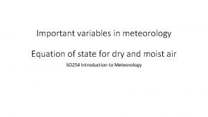 Meteorology equations