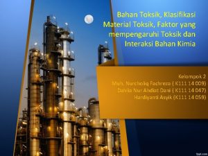Klasifikasi bahan toksik
