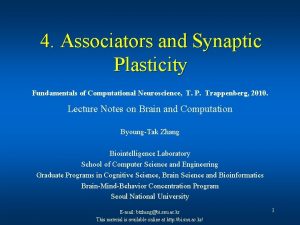 4 Associators and Synaptic Plasticity Fundamentals of Computational
