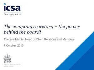 The company secretary the power behind the board
