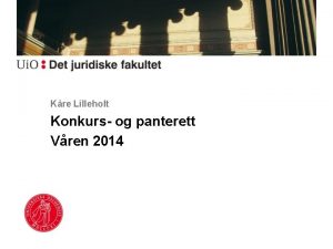 Kre Lilleholt Konkurs og panterett Vren 2014 Panterett