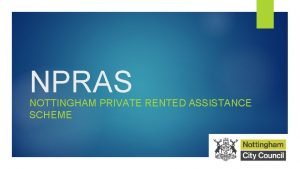 Nottingham private rented assistance scheme