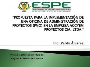 PROPUESTA PARA LA IMPLEMENTACIN DE UNA OFICINA DE