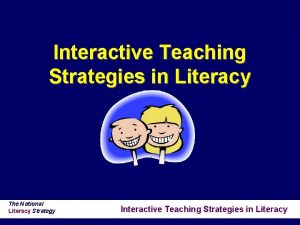 Interactive Teaching Strategies in Literacy The National Literacy