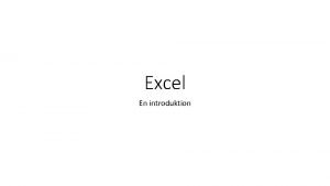 Sortera i excel