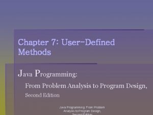 Java user defined methods