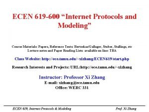 ECEN 619 600 Internet Protocols and Modeling Course
