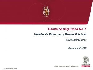 Charla de Seguridad No 1 Medidas de Proteccin