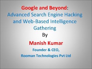 Google search engine hacks