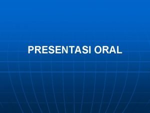 Presentasi oral