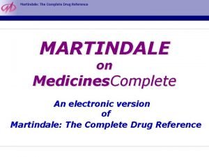 Martindale medicines complete
