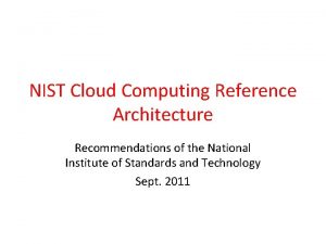 Nist cloud reference architecture
