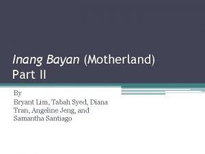 Inang bayan meaning
