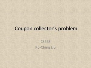 Coupon collecting problem