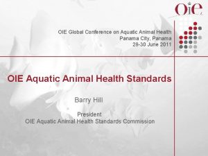 Oie aquatic animal health code