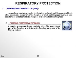 Apr air purifying respirator