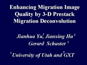 Enhancing Migration Image Quality by 3 D Prestack