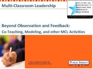 MultiClassroom Leadership Beyond Observation and Feedback CoTeaching Modeling